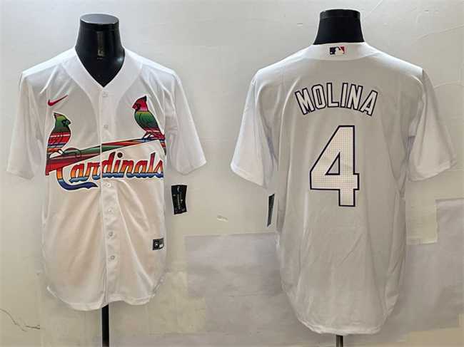 Men's St. Louis Cardinals #4 Yadier Molina White Cool Base Stitched Jersey,We sell and wholesale Men's St. Louis Cardinals #4 Yadier Molina White Cool Base Stitched Jersey on line form chian!